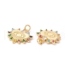 Rack Plating Brass Micro Pave Colorful Cubic Zirconia Pendants ZIRC-C040-15G-3