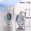 Platinum Teardrop Brass Micro Pave Cubic Zirconia Hoop Earrings FS-WG54F4B-01-2