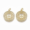 Brass Micro Pave Clear Cubic Zirconia Pendants KK-R133-041G-NF-1