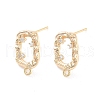 Brass Micro Pave Cubic Zirconia Stud Earring Findings KK-E107-23G-1