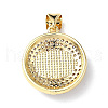 Real 18K Gold Plated Brass Clear Cubic Zirconia Pendants ZIRC-L102-12G-4