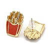 Pizza French Fries Ice Cream Alloy Rhinestone Stud Earrings EJEW-A043-01-2