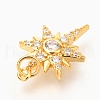 Brass Micro Pave Clear Cubic Zirconia Pendants ZIRC-O036-18G-3