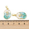 Brass Micro Pave Clear Cubic Zirconia Pendants KK-L235-05B-G-3
