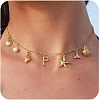 Summer Brass Initial Letter Starfish Shell Shaped Pendant Bib Necklaces for Women FS-WGBCAD2-26-1