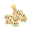 Brass Micro Pave Clear Cubic Zirconia Pendants FIND-Z041-11A-1