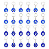 24Pcs 2 Styles Handmade Lampwork Teardrop & Flat Round with Evil Eye Keychains KEYC-DR00001-1