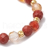 Natural Carnelian Beaded Stretch Rings RJEW-JR00867-02-4