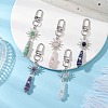 Copper Wire Wrapped Natural Gemstone Pointed Bullet Pendant Decorations HJEW-JM03103-01-2