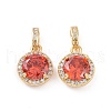 Real 18K Gold Plated Brass Micro Pave Clear Cubic Zirconia Pendants KK-E068-VC437-2