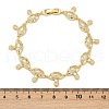Mushroom Brass Micro Pave Clear Cubic Zirconia Link Bracelets for Women BJEW-Z126-04G-5
