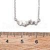 925 Sterling Silver Micro Pave Clear Micro Pave Cubic Zirconia Multi Heart Pendant Necklaces for Women NJEW-D315-01P-5