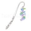 5Pcs 5 Colors Acrylic & Glass & Shell Pearl Pendant Bookmark AJEW-JK00358-3