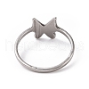 201 Stainless Steel Butterfly Finger Ring for Women RJEW-J051-29P-3