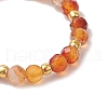 Natural Carnelian Beaded Stretch Rings for Women RJEW-JR00868-07-4
