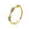 Brass Micro Pave Cubic Zirconia Cuff Rings for Women RJEW-H247-08G-4