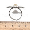 Gothic Style Brass Micro Pave Clear Cubic Zirconia Cuff Rings for Women RJEW-U051-02B-GP-5