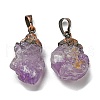 Natural Amethyst Pendants G-M405-03R-1