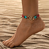 Double Heart Alloy Link Stretch Anklets WGCB0A2-12-1