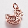 Brass Micro Pave Cubic Zirconia Charms ZIRC-E147-40RG-2