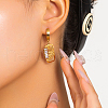 Vintage Stainless Steel Hollow Leaf Hoop Earrings TB6975-1-3