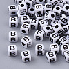 White Opaque Acrylic Beads X-MACR-R869-02B-1