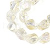 Electroplate Transparent Glass Beads Strands EGLA-N017-02B-3