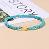 Synthetic Turquoise Beads Round Stretch Bracelets WG1718F-04-1