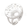 Non-Tarnish 304 Stainless Steel Sun & Moon Planet Open Cuff Ring for Women RJEW-B027-20P-2