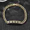 Brass Micro Pave Clear Cubic Zirconia Link Bracelets BJEW-F498-04A-G-3