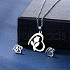 304 Stainless Steel Pendant Necklace & Stud Earring FS-WGC30A7-04-1
