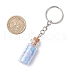 Glass Wish Bottle Keychains HJEW-JKC01227-3