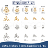 Unicraftale 100Pcs 10 Style 304 Stainless Steel Bead Cap Pendant Bails STAS-UN0024-16-3