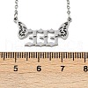 201 Stainless Steel Number 333 with Butterfly Wings Pendant Necklaces NJEW-P332-01A-P-5