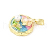 Brass Enamel Pendants KK-Z101-09G-A02-2