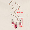 Teardrop Alloy Glass Pendant Necklaces & Dangle Earrings Sets FS-WGF6564-01-4