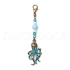 Ocean Theme Alloy Charm & Glass Beads Pendant Decorations HJEW-JM03158-06-2