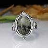 Oval Natural Labradorite Finger Rings WG970F5-02-4