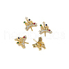 Brass Micro Pave Colorful Cubic Zirconia Crown Head Pins BAPE-PW0002-19A-01-1