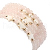 5Pcs 5 Style Natural Rose Quartz & Pearl & Shell Star Beaded Stretch Bracelets Set BJEW-JB09495-01-4