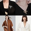 Gorgecraft 2Pcs 2 Colors Bowknot Alloy Brooches JEWB-GF0001-40-6