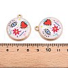 Printed Rack Plating Alloy Enamel Pendants ENAM-T020-02D-3