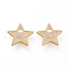 Brass Micro Pave Clear Cubic Zirconia Charms X-ZIRC-L097-023G-1