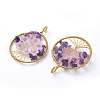 Natural Amethyst Pendants G-G807-E05-2