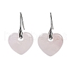Natural Rose Quartz Dangle Earrings EJEW-C119-03P-08-2