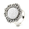 Vintage Adjustable Iron Finger Ring Components Alloy Cabochon Bezel Settings PALLOY-Q300-09AS-NR-1