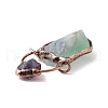 Raw Rough Natural Green Aventurine & Amethyst Big Pendants G-I324-03R-01-4