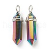 Electroplate Non-Magnetic Synthetic Hematite Pointed Pendants G-M378-01P-B01-2