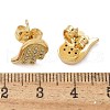 Brass Micro Pave Clear Cubic Zirconia Stud Earrings EJEW-D305-16G-4