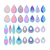 DICOSMETIC 30Pcs 15 Style Ion Plating(IP) 201 & 304 Stainless Steel Filigree Pendants STAS-DC0015-58-8